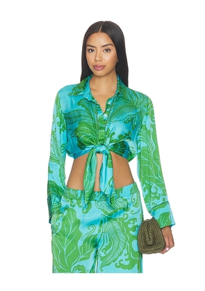 Poupette St Barth Sidonie Shirt in Green. Size XS. Also in S, L.