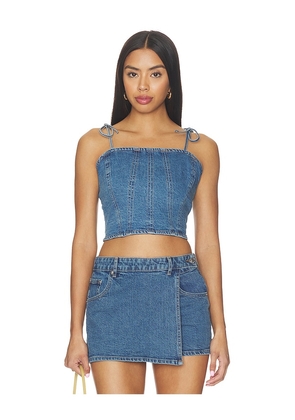 Steve Madden Meaghan Top in Blue. Size XS. Also in S, M, L, XL.