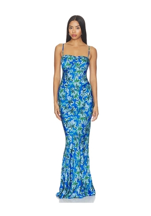 SALONI Renee Long Dress in Blue. Size 0. Also in 4, 6, 8, 10, 12.