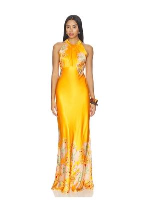 SALONI Cozette Long Dress in Yellow. Size 0. Also in 4, 6, 8, 10.
