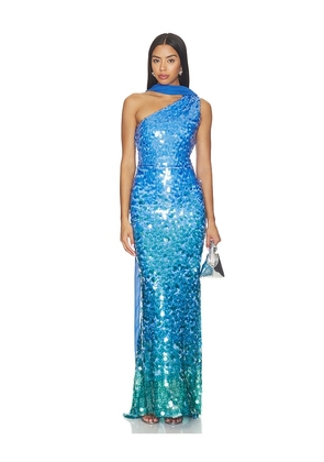 Show Me Your Mumu Giselle Maxi Dress in Blue. Size XS. Also in S, M, L, XL.