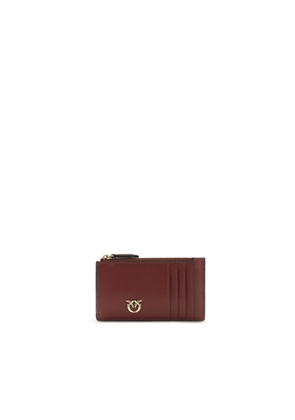 PINKO Bordeaux Calf Leather Bos Taurus Wallet