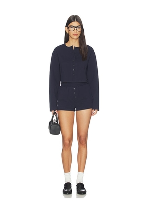 ALL THE WAYS Trina Lounge Short Set in Navy. Size XS. Also in XXS, S, M, L, XL.
