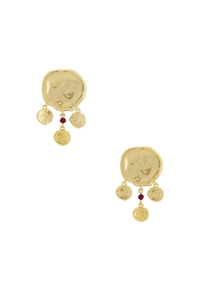 ANNI LU Dream Catcher Earrings in Metallic Gold.