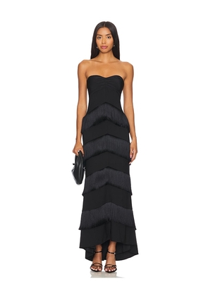 House of Harlow 1960 Hera Fringe Maxi Dress in Black. Size S. Also in XXS, XS, M, L.