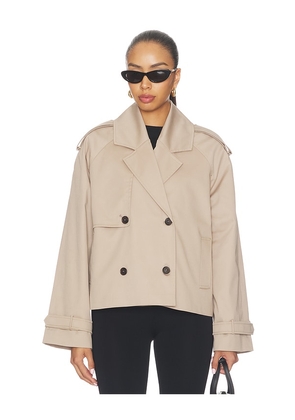 ANINE BING Rickie Cropped Trench in Beige. Size XS. Also in S, M, L.