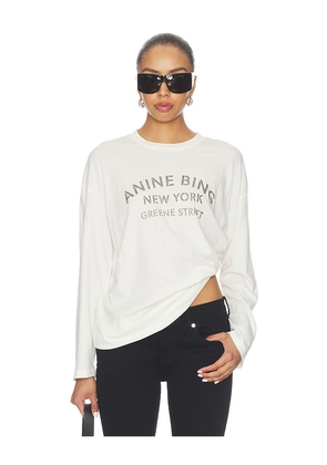 ANINE BING Ivan Long Sleeve New York Stencil in Ivory. Size XS. Also in S, M, L.