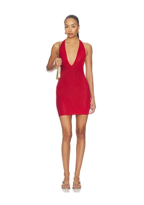 GUIZIO Millie Halter Mini Dress in Red. Size XXS. Also in XS, S, M, L, XL.
