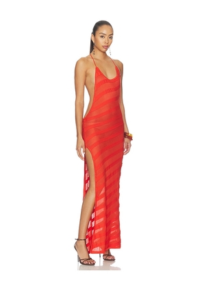 Jaded London Knit Maxi Dress in Coral. Size XS. Also in S, M, L.