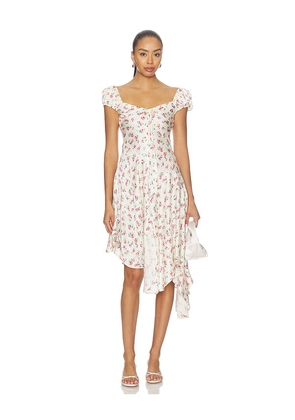 For Love & Lemons Cherry Mae Midi Dress in Multi. Size XS. Also in S, M, L, XL.