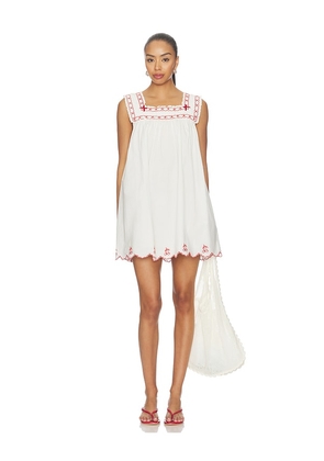 For Love & Lemons Emma Sleeveless Mini Dress in White. Size XS. Also in S, M, L, XL.