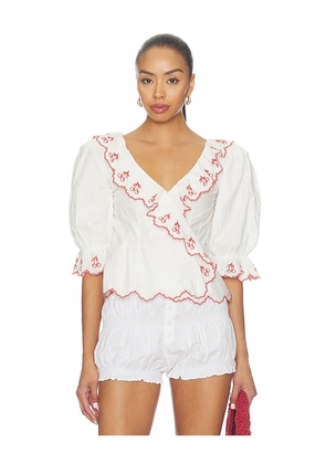 For Love & Lemons Emma Top in White. Size XS. Also in S, M, L, XL.