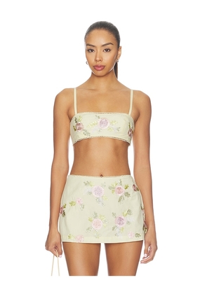 For Love & Lemons Ribbon Flowers Top in Multi. Size XS. Also in S, M, L, XL.