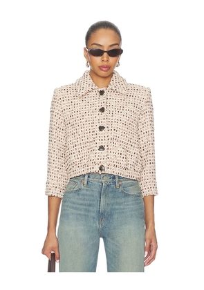 L'AGENCE Jia Crop 3/4 Sleeve Jacket in Multi. Size 0. Also in 2, 4, 6.