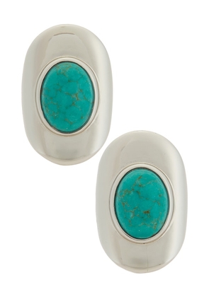 Lovers and Friends Gemma Stud Earrings in Metallic Silver.