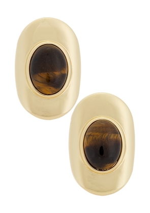 Lovers and Friends Gemma Stud Earrings in Metallic Gold.