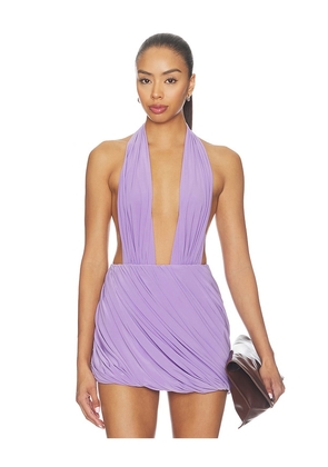 Norma Kamali Wonderwoman Halter Mio in Lavender. Size XXS. Also in M, S, XL.