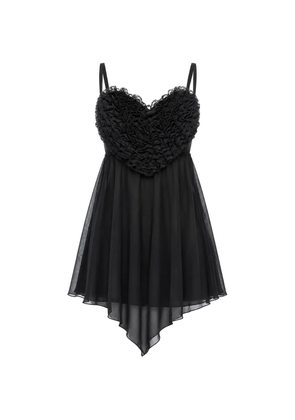 DSQUARED2 ruffled sweetheart-neck mini dress - Black
