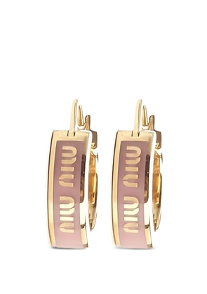 Miu Miu logo-detail earrings - Gold