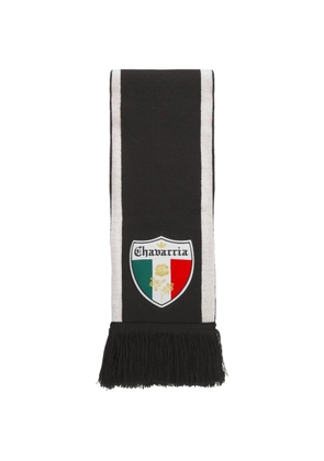 Willy Chavarria x Adidas color-block fringed scarf - Black