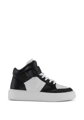 GANNI Sporty logo-strap high-top sneakers - Black