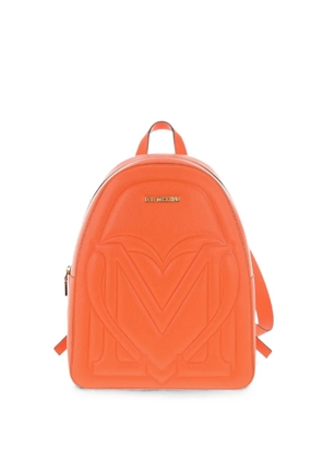 Moschino logo-plaque embossed-logo backpack - Orange