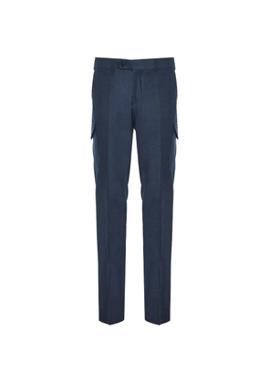 Enrico Mandelli pressed-crease cargo pants - Blue