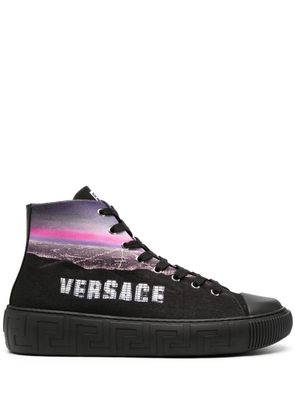 Versace Hills Greca high-top sneakers - Black