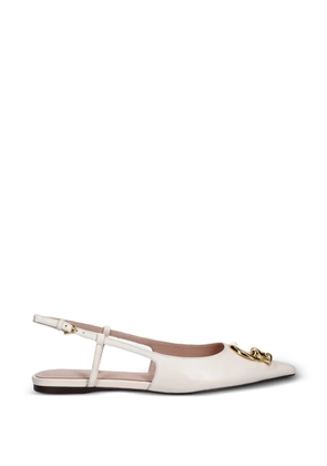 Coccinelle logo-plaque slingback pumps - White