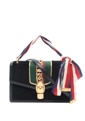 Gucci Pre-Owned 2016-2026 Small GG Velvet Sylvie crossbody bag - Black