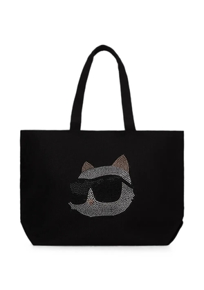 Karl Lagerfeld Ikon Choupette rhinestone shopper bag - Black