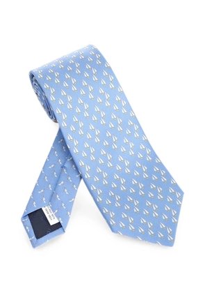 Ferragamo sailboat-print tie - Blue