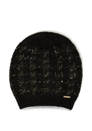 TWINSET jacquard-knit beanie hat - Black
