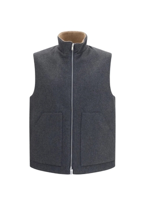 Lardini high-neck zip-up gilet - Grey