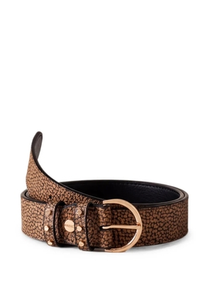 Borbonese animal-print buckled belt - Brown