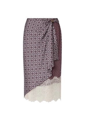 LIU JO midi skirt with lace details - Purple