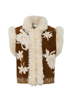 Forte Forte Lotus botanical-motif vest - Brown