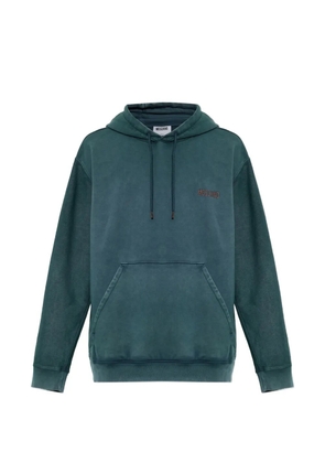Moschino logo-embroidered drawstring hoodie - Green