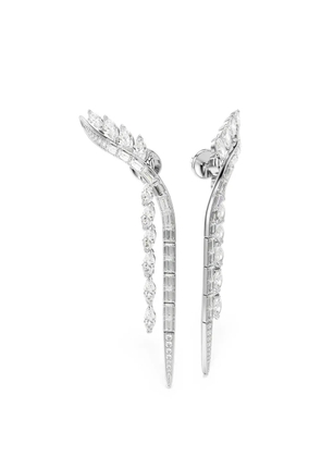 Swarovski crystal-embellished drop earrings - Silver
