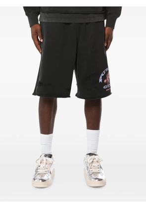 Purple Brand graphic-print distressed shorts - Black