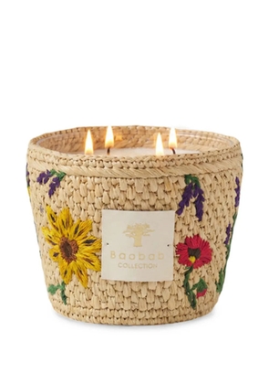 Baobab Collection Vony Ahitra floral-embroidered scented candle (10cm) - Neutrals