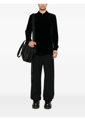 Rick Owens velvet webbing-detail shirt - Black