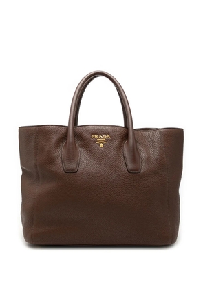 Prada Pre-Owned 2010-2026 Vitello Daino Open Convertible Tote satchel - Brown