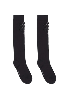 Simone Rocha Poppy crystal-embellished ribbed-knit socks - Black