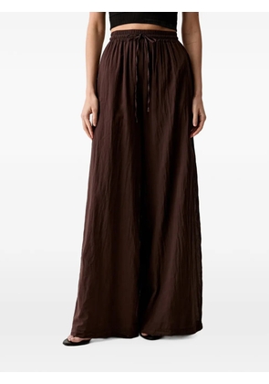 VICOLO drawstring-waist palazzo pants - Brown