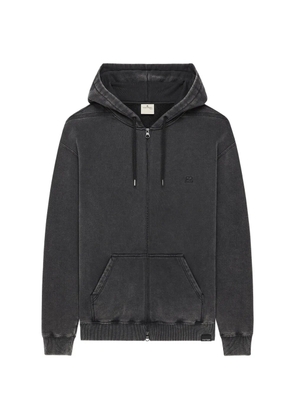 Courrèges stonewashed logo-print hoodie - Black