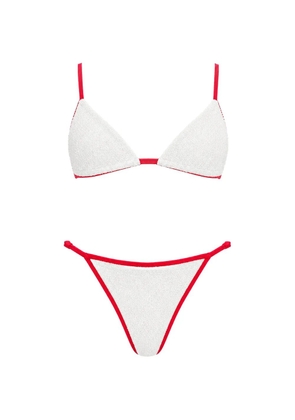 Bond-eye Leighton crinkle-effect bikini - White
