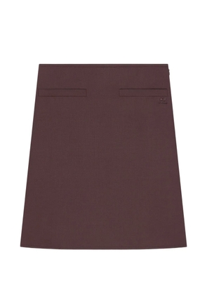 Courrèges logo-embroidered midi skirt - Brown