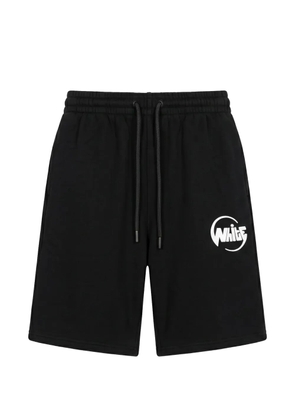 Off-White logo-print drawstring-waist shorts - Black