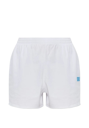 American Vintage Gixy logo-detail raw-cut shorts - White